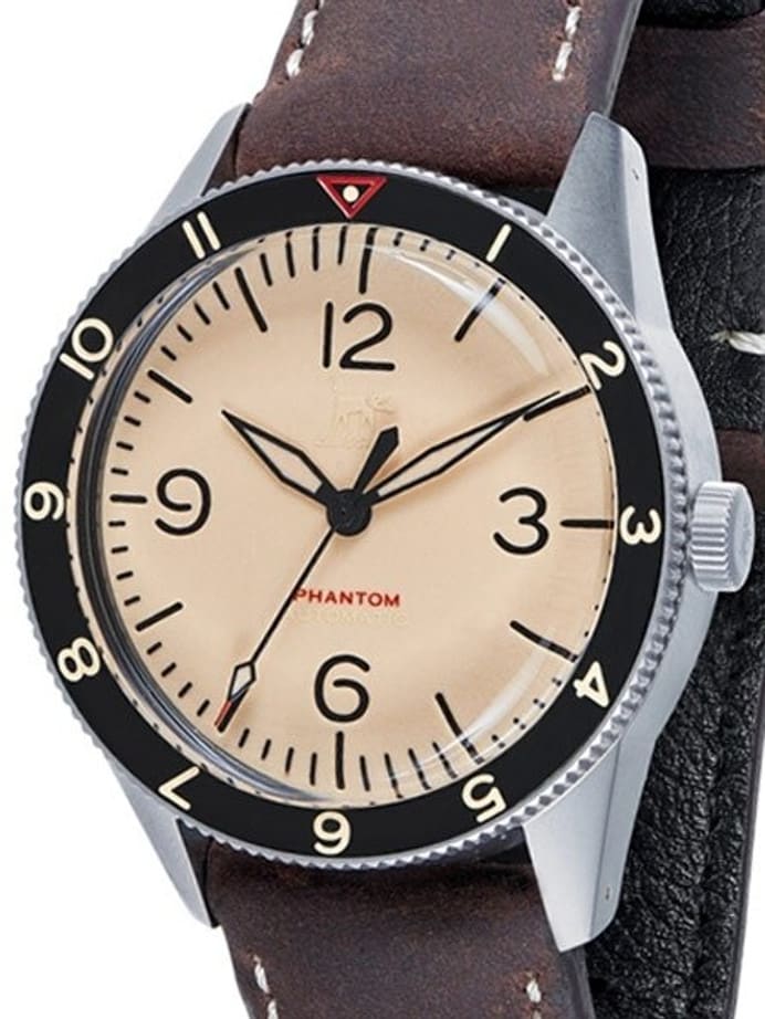 Lew and Huey Phantom Automatic Pilot Watch with Fully Luminous Dial and Acrylic Crystal #WW-P2-NS