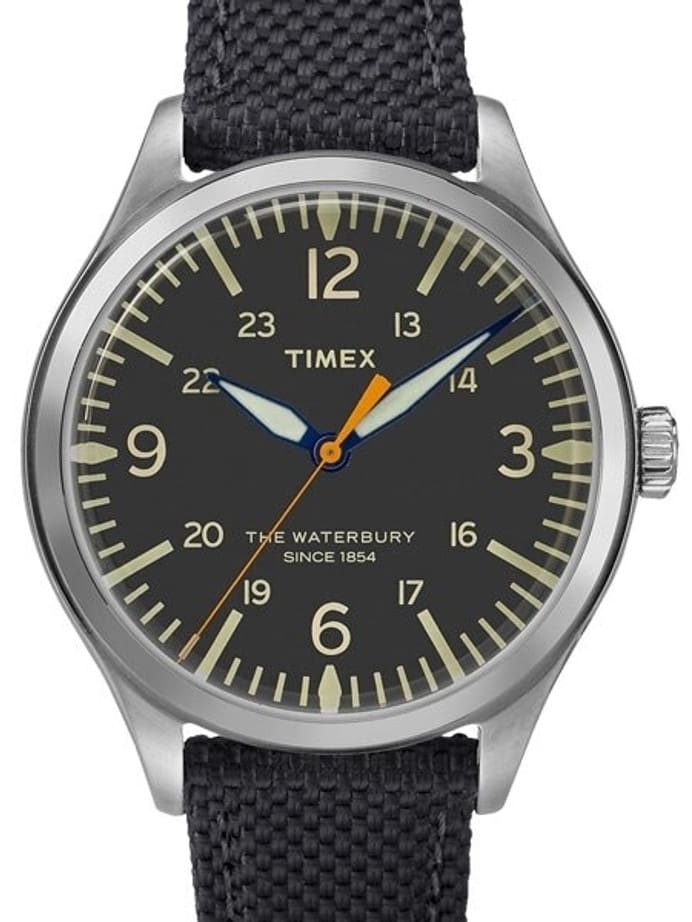 Timex 38mm Waterbury Quartz Watch with Black Dial and INDIGLO Night-Light #TW2R38800VQ