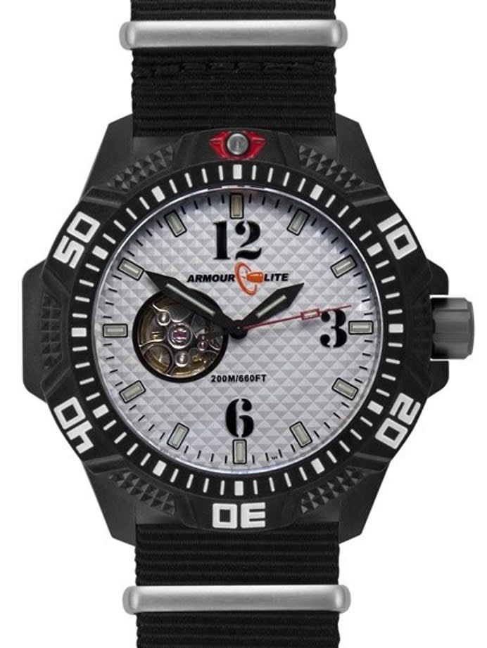 Armourlite Automatic Watch with Tritium Illumination, 47mm Polycarbonate Case and Military Strap #AL1202