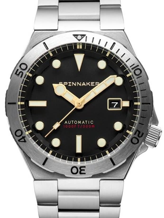 Spinnaker Boettger 300 Meter Hi-Beat Automatic Dive Watch with Stainless Steel Unique Black Dial #SP-5083-11