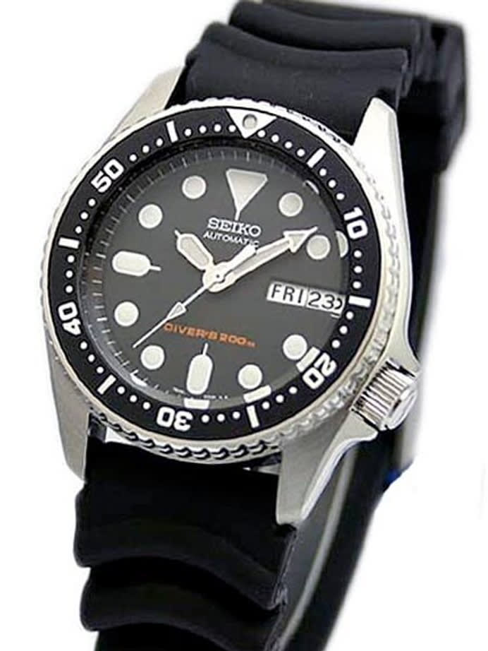 Scratch and Dent - Seiko Black 21-Jewel Automatic Dive Watch with Rubber Strap #SKX013K1 13