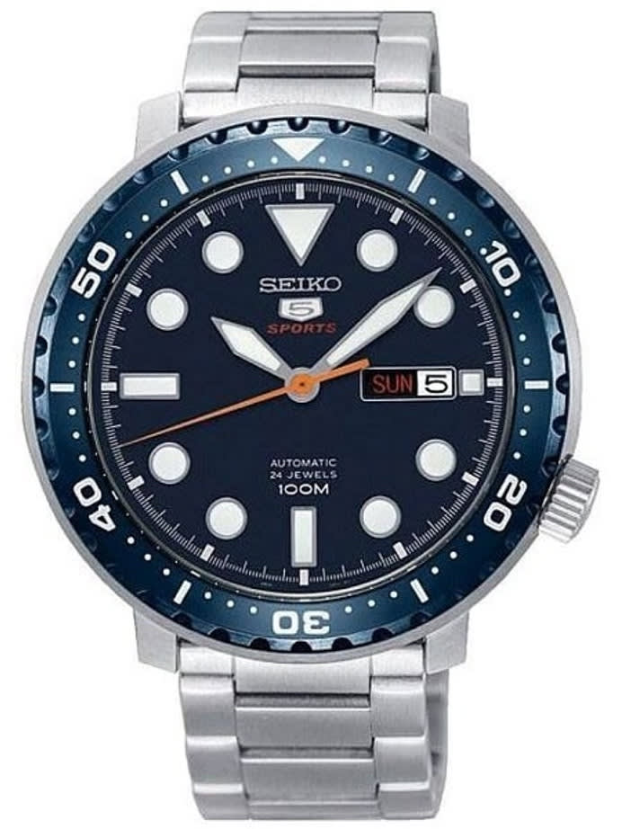 Scratch and Dent - Seiko 5 Sports Automatic 24-Jewel Bottle-Cap Watch with Dark Blue Dial #SRPC63K1