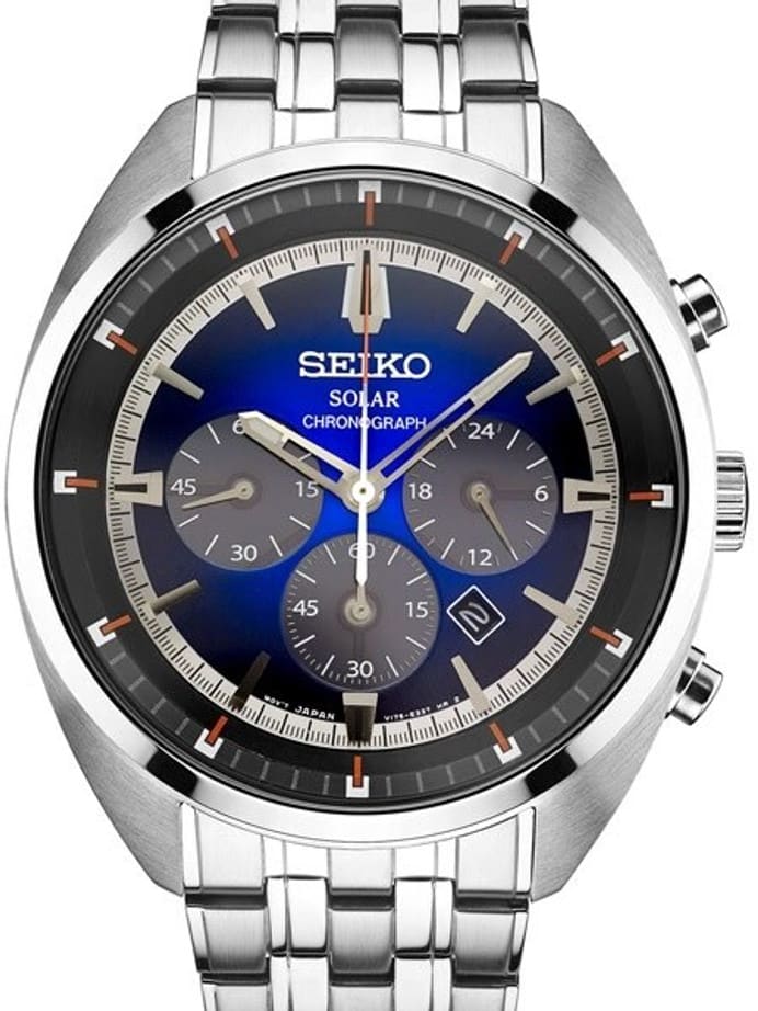 Seiko Recraft Solar Quartz Chronograph with Stop-Watch and 24-hour Sub-Dial  #SSC567