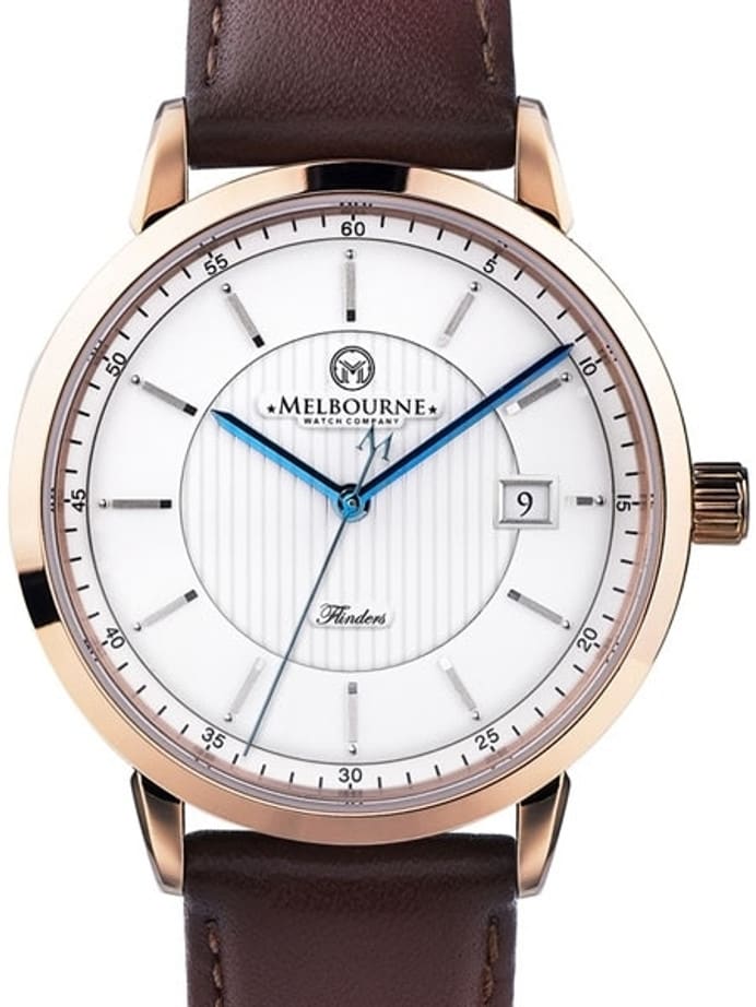 Melbourne Flinders Swiss Automatic Dress Watch with White Dial, Sapphire Crystal #FL.40.A.3HD.06