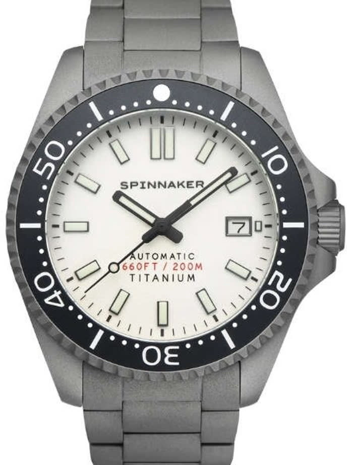 Spinnaker Tesei Titanium Automatic 200 Meter Dive Watch With White Dial SP-5084-22