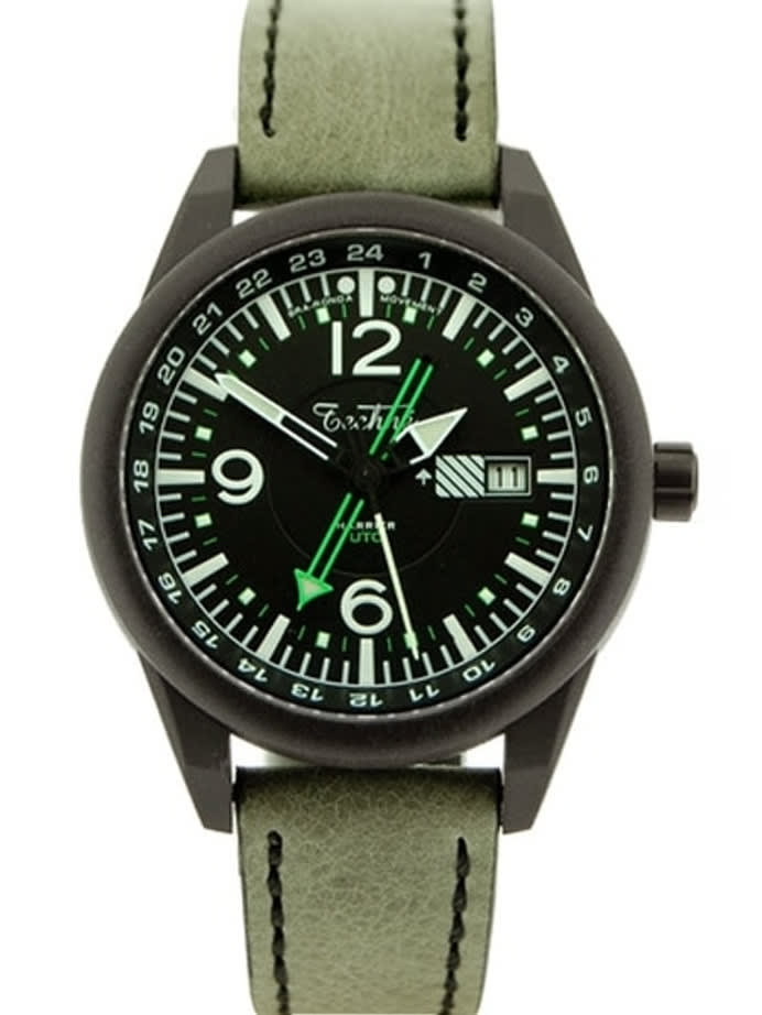 Techne Harrier Dual-Time Zone Watch with 41.5mm Carbon Reinforced Polymer Case #368.174