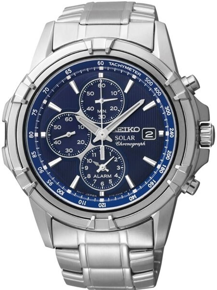 Seiko Essentials Solar Chronograph and Alarm with Blue Dial #SSC141