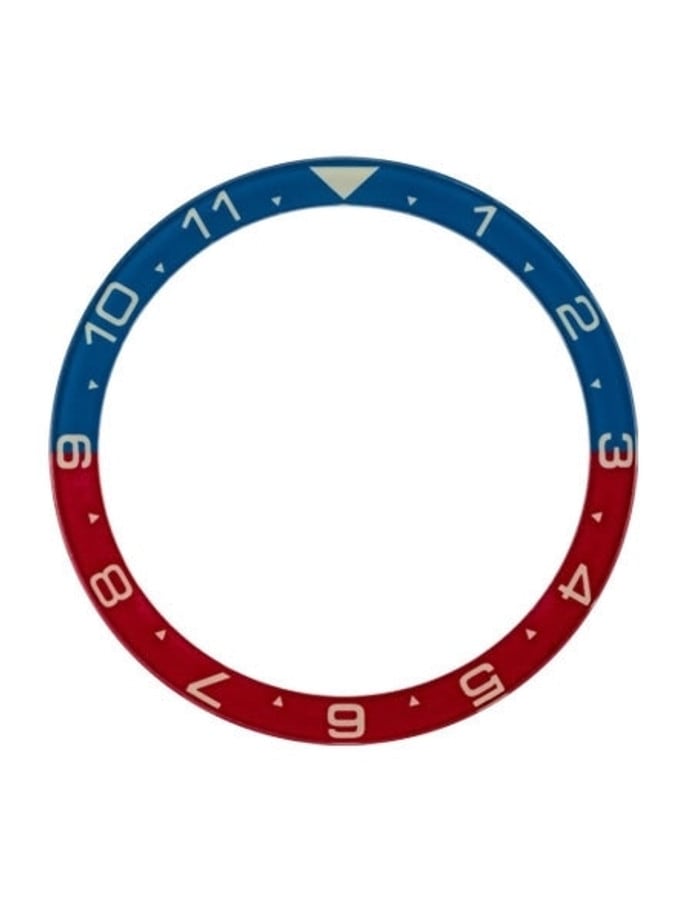 Dual-Time Blue-Red Luminous Sapphire Bezel Insert for Seiko SKX007, SKX009, SKX011 #C28