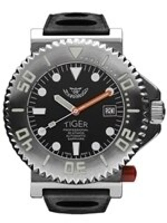 Squale Tiger, Limited Edition Swiss Automatic 300 Meter Dive watch with Locking Bezel #Tiger-Black