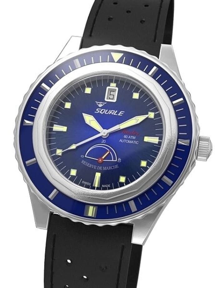Squale Master Professional Swiss Automatic Dive watch with Power Reserve Indicator #MSTR-Blue