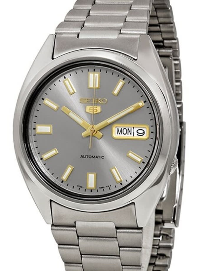 Seiko 5 Automatic Grey Dial Watch with Stainless Steel Bracelet #SNXS75