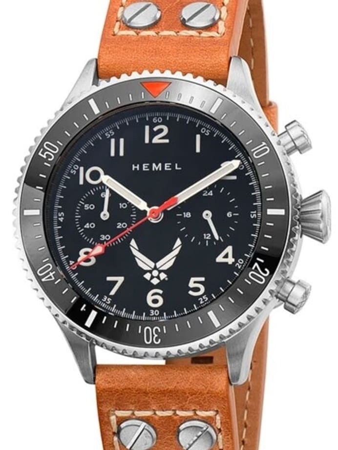 HEMEL Mecaquartz Chronograph Watch with 60-Minute Ceramic Bezel and Sapphire Crystal #HFUSAF1D