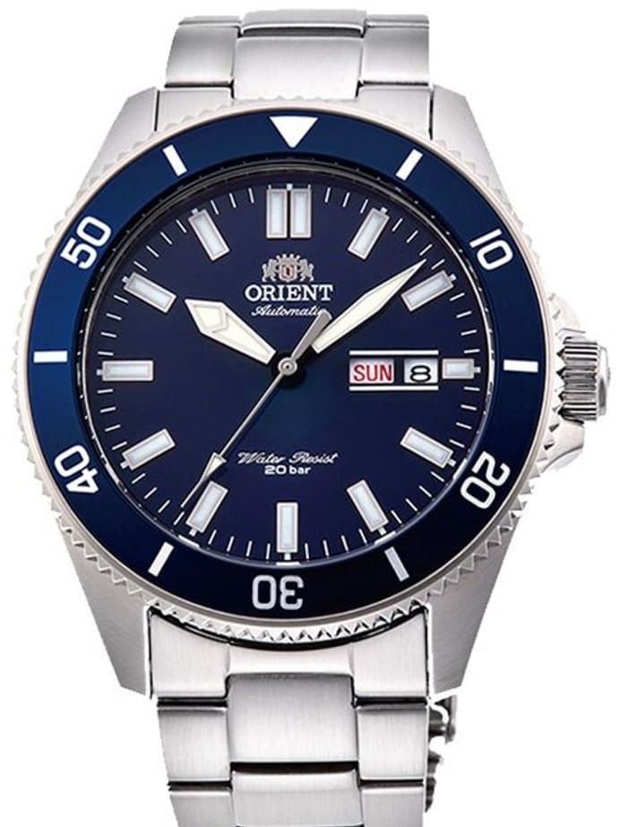 Orient Kanno Blue Dial Automatic Dive Watch with Stainless Steel Bracelet #RA-AA0009L19A