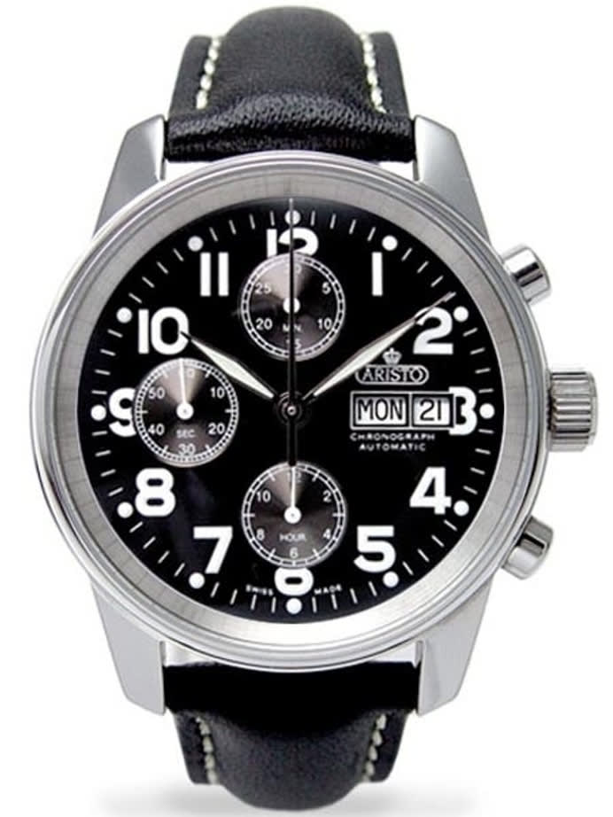 Aristo 4H123L Swiss Valjoux 7750 Automatic Chronograph with Day-Date
