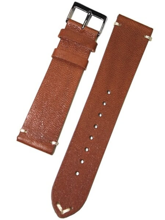 Horween Vintage Style Honey Brown Calfskin Leather with Matching Lining and Hand-Stitching #INS-HOR03