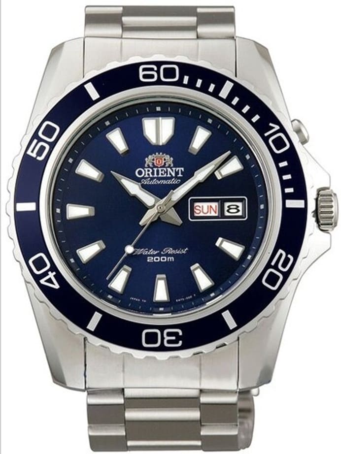 Scratch and Dent - Orient Blue Mako XL Automatic Dive Watch on a Bracelet #CEM75002D