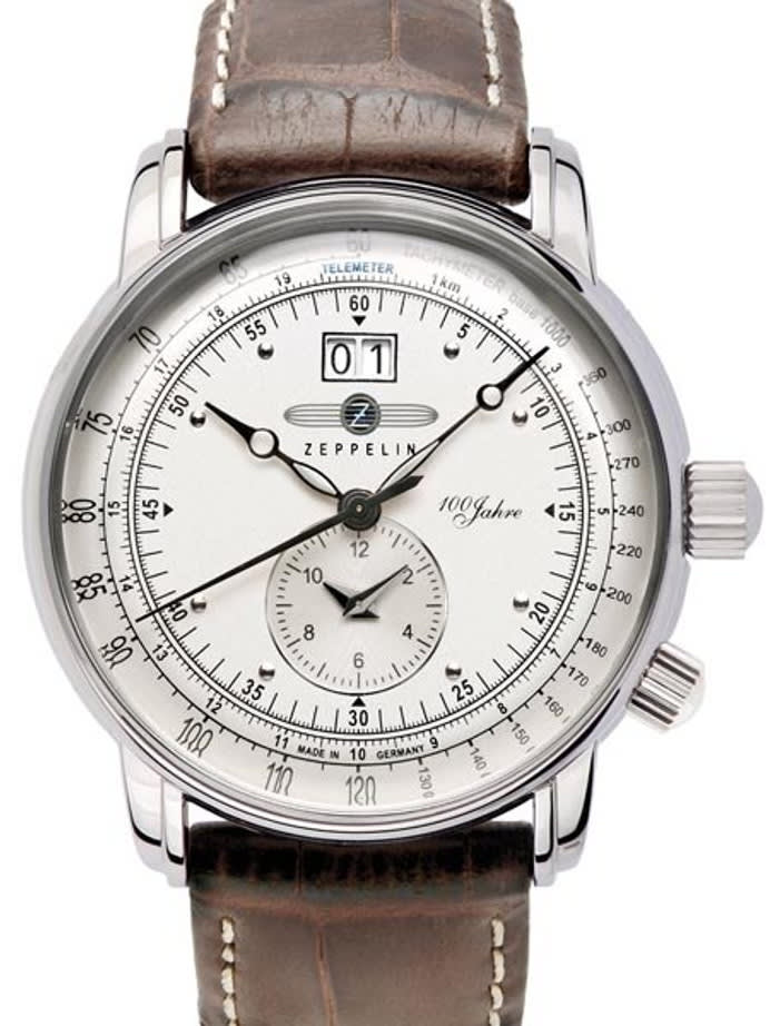 Graf Zeppelin German Made Dual Time Big Date 100 Years of Zeppelin Watch #7640-1