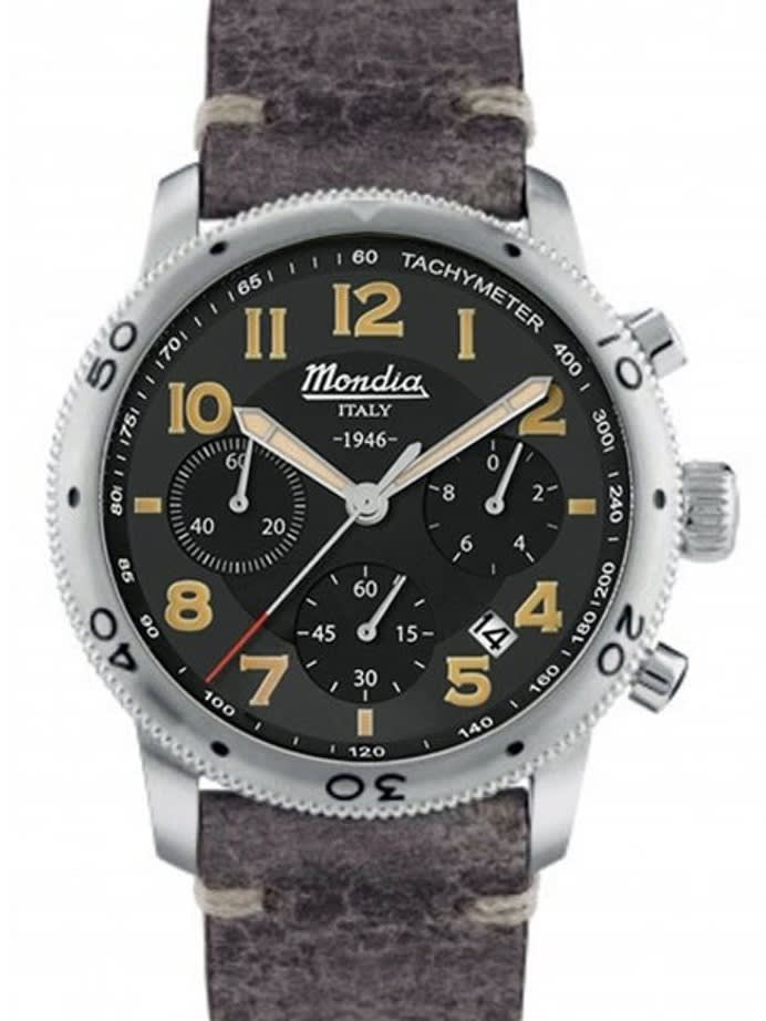 Mondia 1946 Series Quartz Chronograph Watch with Stopwatch #MI753SS-05BK-CP