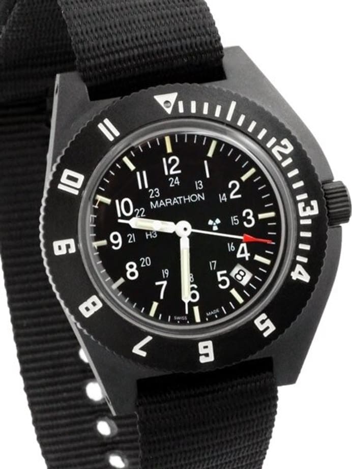 Scratch and Dent - Marathon Swiss Made Quartz Military Navigator Pilot Watch with Tritium Illumination #WW194013