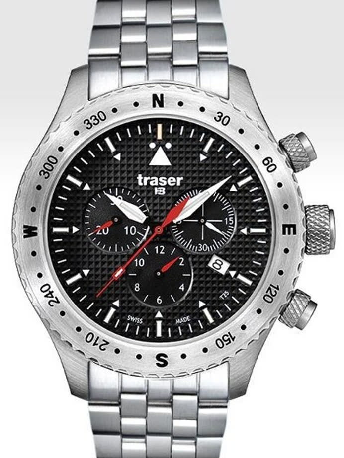 Traser Jungmann Aviator Chronograph Watch with Sapphire Crystal, 12-hour Totalizer #100369