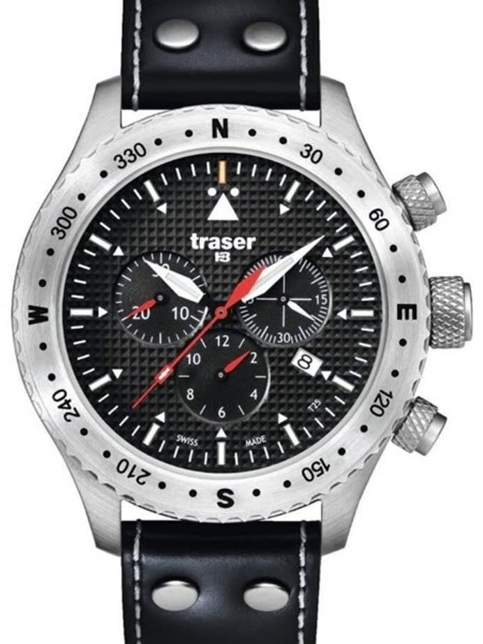 Traser Jungmann Aviator Chronograph Watch with Sapphire Crystal, 12-hour Totalizer #100384