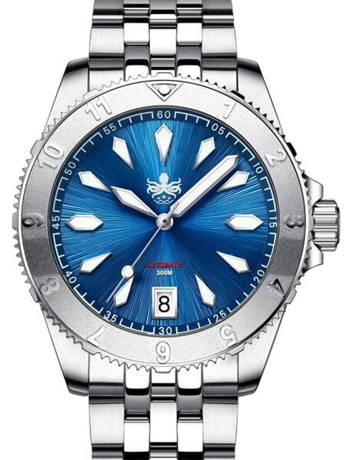 PHOIBOS Blue Voyager 2.0 Automatic Dive Watch with Double Dome AR Sapphire Crystal #PY026B
