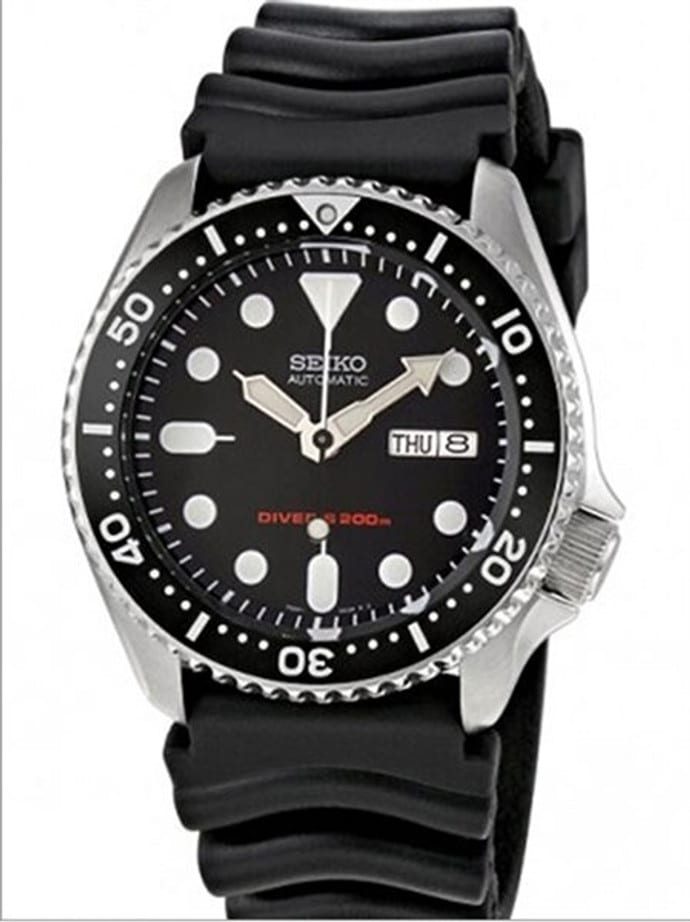 Scratch and Dent - Seiko Automatic Dive Watch with Offset Crown and Rubber Dive Strap #SKX007K1 2