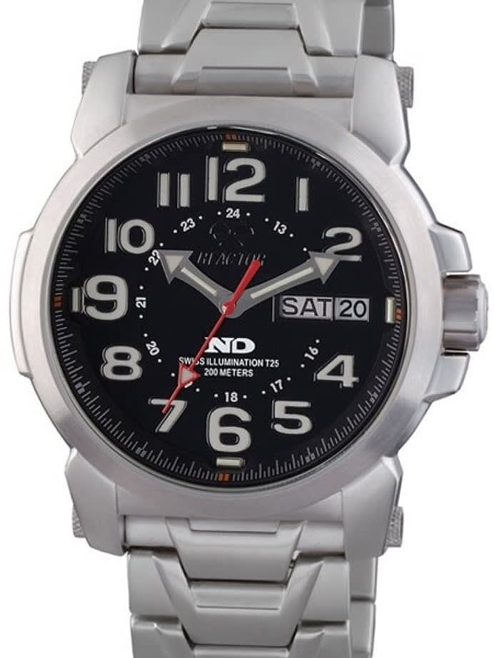 Reactor Atom Watch with Never Dark Illumination, Stainless Steel Case and Bracelet #68091