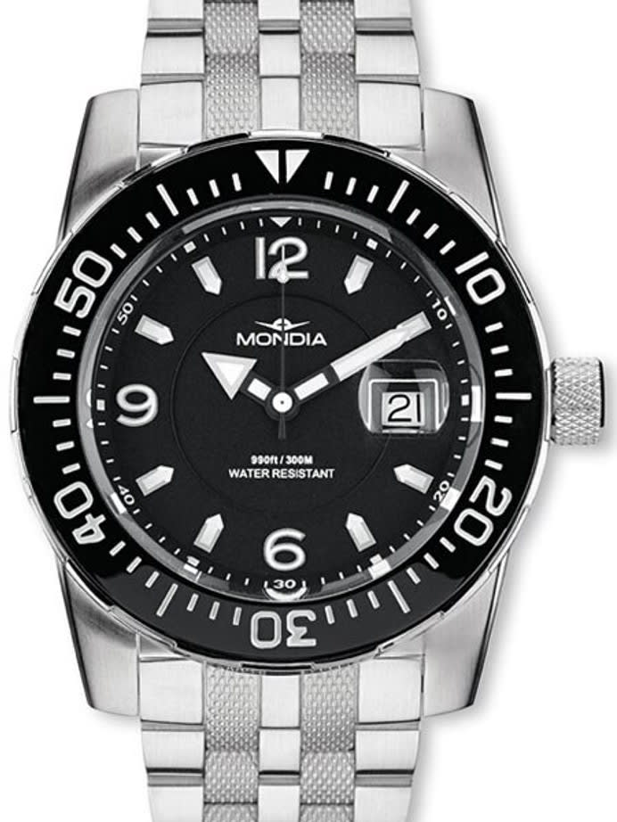 Mondia Wave Swiss Quartz 300 Meter Dive Watch with a Ceramic Bezel #1-690-1