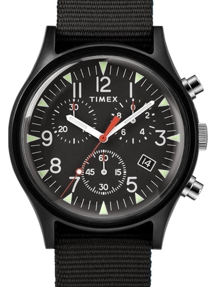 Timex 40mm MK1 Quartz Chronograph with Black Dial and INDIGLO Night-Light #TW2R67700VQ