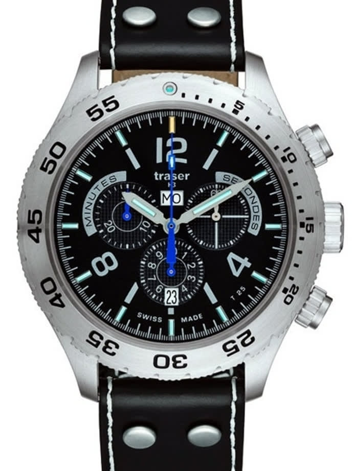 Traser Swiss Made Elegance Chronograph Watch with 46mm SS Case #105035
