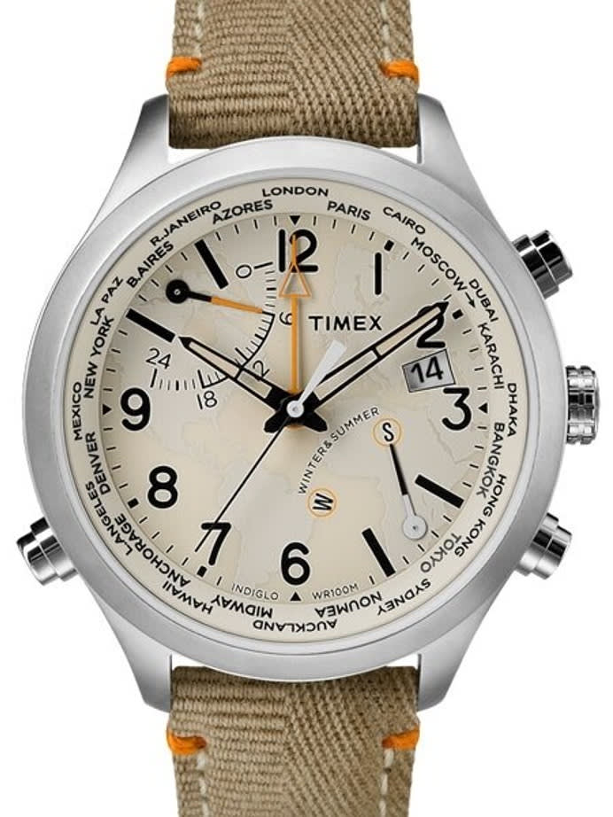 Timex 43mm Waterbury Quartz World Time Watch with INDIGLO Night-Light #TW2R43300VQ