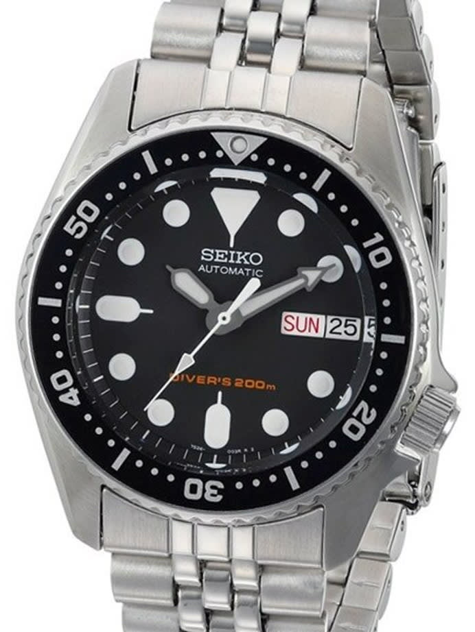 Scratch and Dent - Seiko Black Automatic Dive Watch with Stainless Steel Bracelet #SKX013K2 25