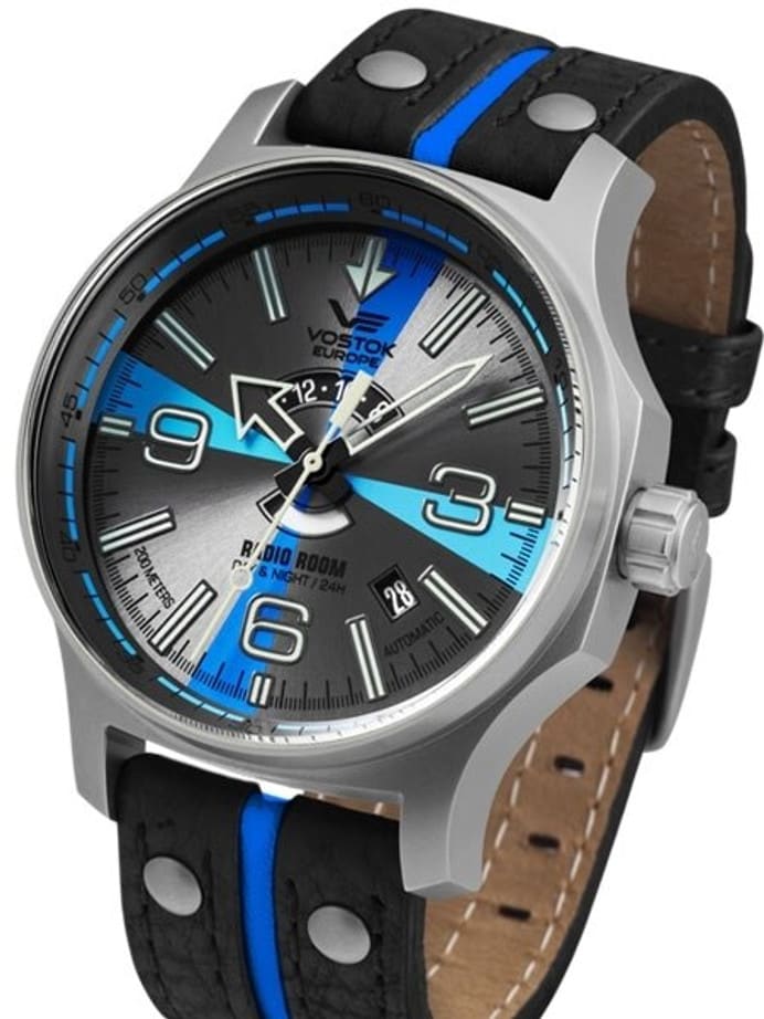 Vostok-Europe Radio Room, 32-Jewel Automatic Watch with Grey-Blue Dial #595A534