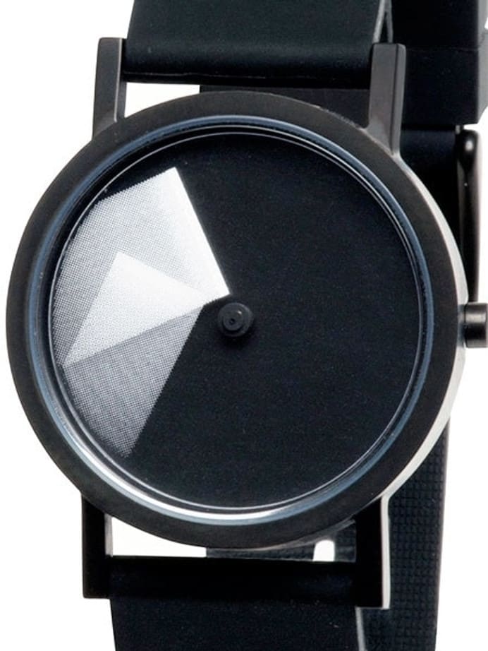 Projects 33mm Black Deja Vu Quartz Watch with Matching Rubber Strap #7287W
