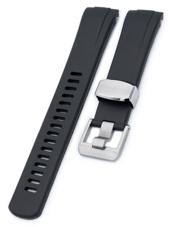 Crafter Blue 22mm Curved-End Rubber Watch Strap for Seiko Turtle #CB08-A