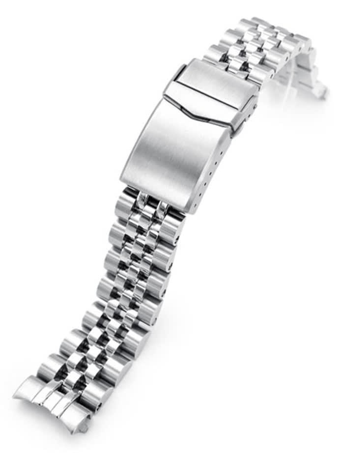 Strapcode 20mm ANGUS-J "Louis" 316L Stainless Steel Watch Bracelet for Seiko Cocktail Time, V-Clasp #SS201820B071