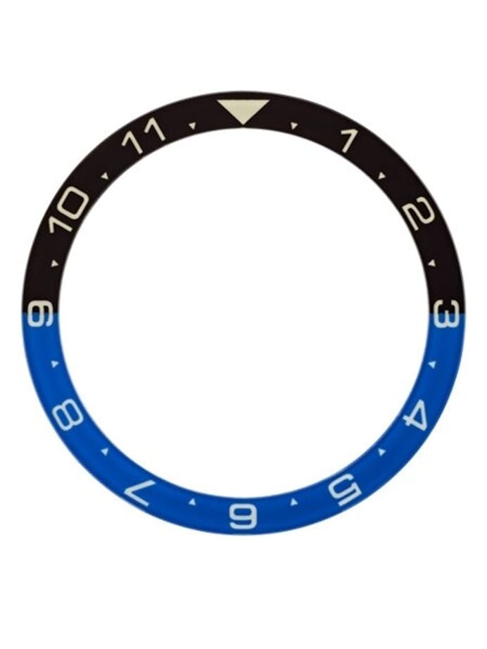 "Batman" (Dual-Time) Luminous Sapphire Bezel Insert for Seiko SKX007, SKX009, SKX011 #C33