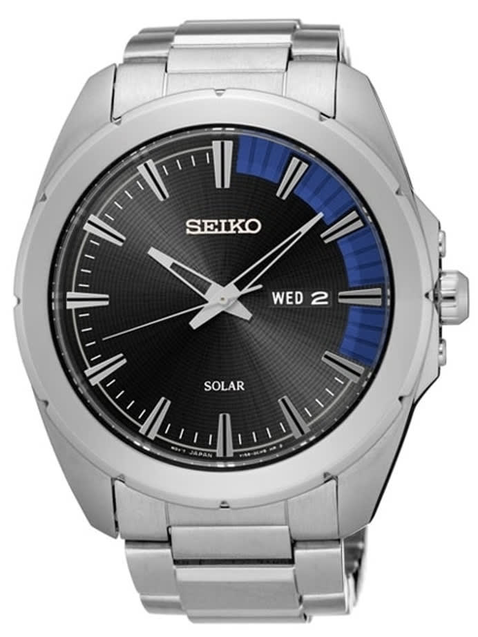 Seiko ReCraft Series Solar Watch with 45mm Stainless Steel Case and Bracelet #SNE415
