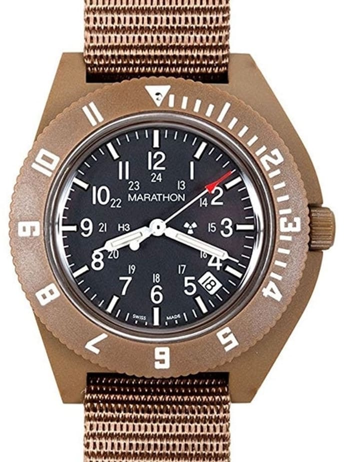 Marathon Swiss Made Quartz Military Navigator Watch with Tritium Illumination #WW194013DT-NGM