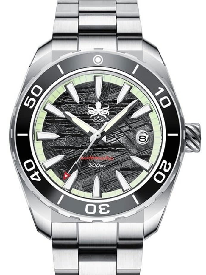 PHOIBOS Proteus 300-Meter Automatic Dive Watch with Meteorite Dial, AR Double Dome Sapphire Crystal #PY024F