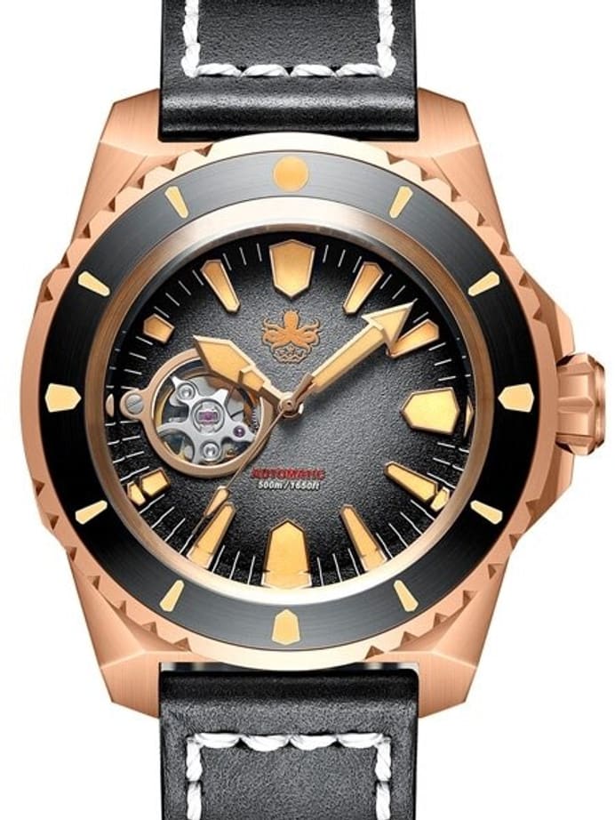 PHOIBOS Leviathan 500-Meter Automatic Dive Watch with Bronze Case, DD AR Sapphire Crystal #PY027C