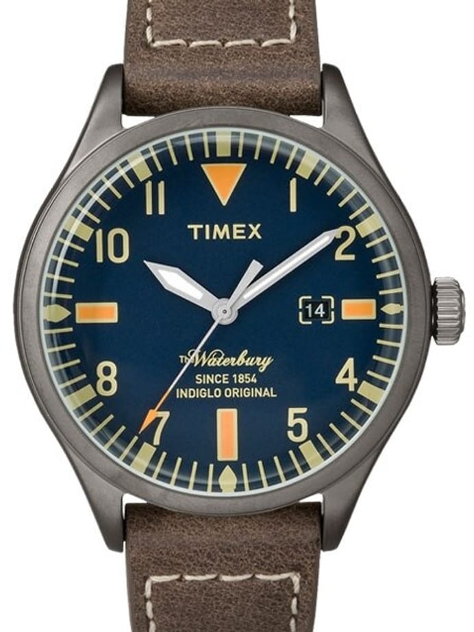 Timex 40mm Waterbury Quartz Watch with Blue Dial and INDIGLO Night-Light #TW2P83800ZA