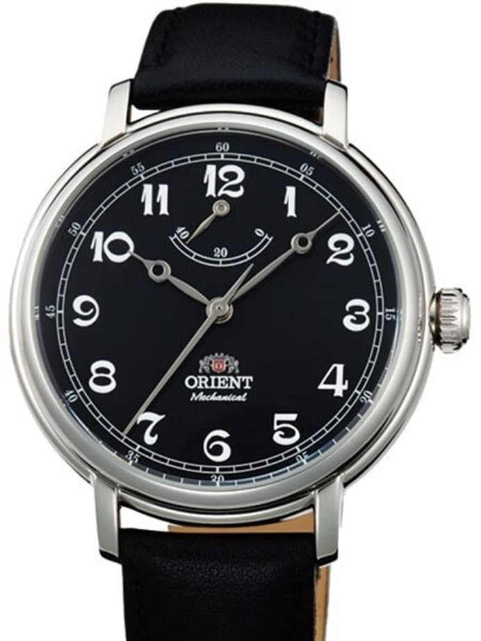 Orient Monarch Hand Winding Watch with Black Dial and Power Reserve Indicator #DD03002B