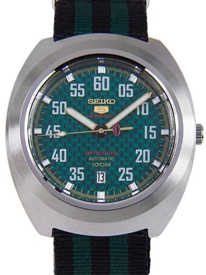 Seiko Sports 5 Automatic 23-Jewel Watch with a 44mm Turtle-Style Case #SRPA89K1