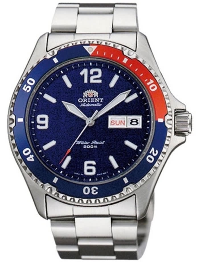 Custom Orient Mako II Pepsi-Style Automatic Dive Watch with SS Bracelet AA02009D