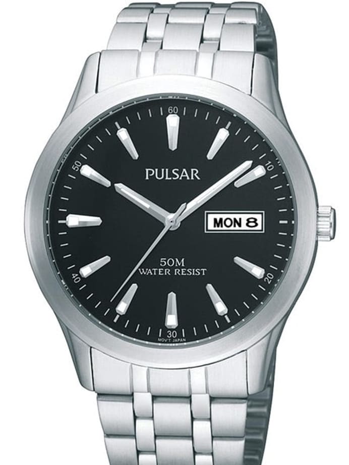 Pulsar Quartz Watch with 38mm Case, Black Dial #PXN159XX