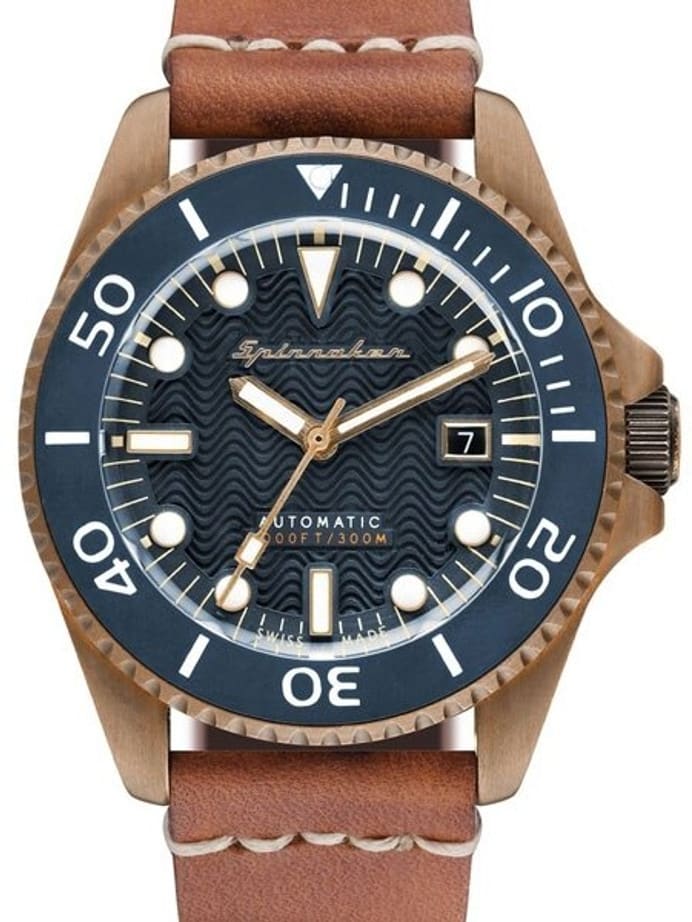 Scratch and Dent - Spinnaker Tesei Swiss Automatic Sports Watch with 43mm Bronze Case and Blue Dial #SP-5060-03