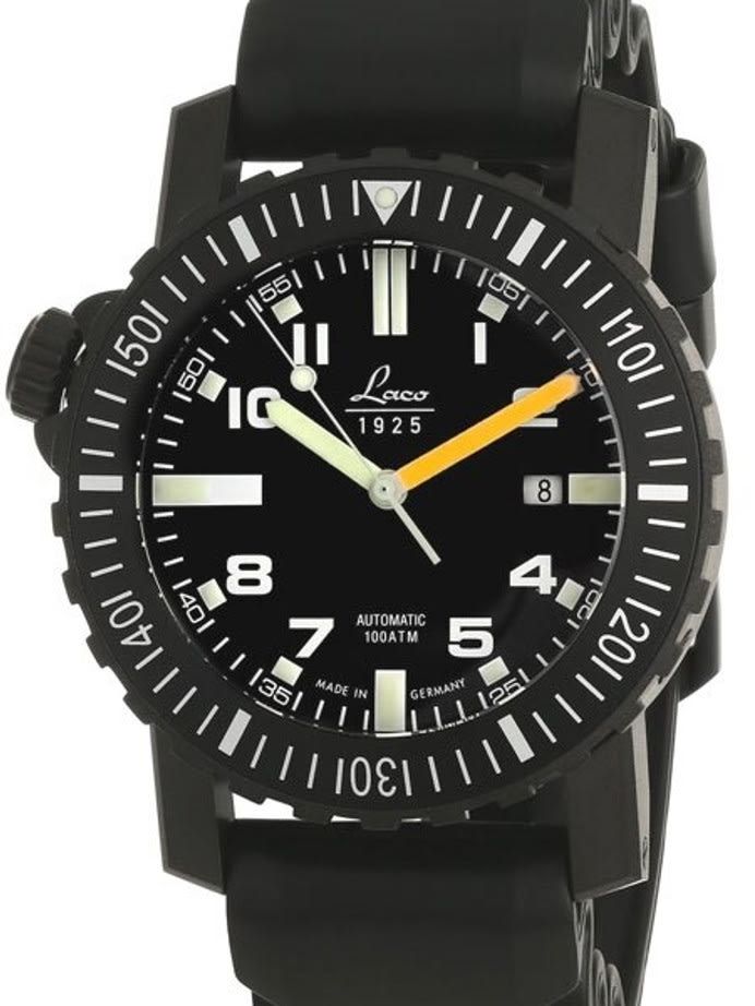 Laco Squad Seven Seas 1000 Meter Dive Watch with Sapphire Crystal and Helium Release Valve #861703
