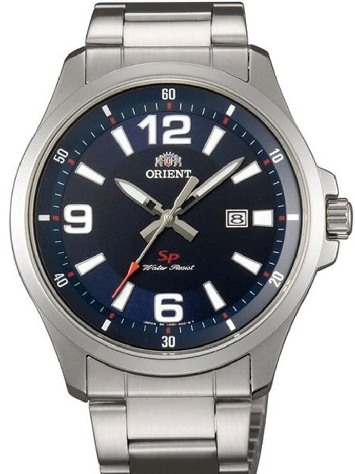 Orient Commander Quartz Watch with Vibrant Deep Blue Dial and Date #UNE1005D